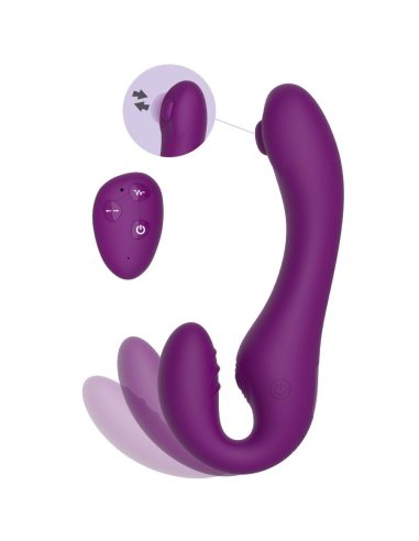 XOCOON - STRAPLESS STRAP-ON VIBRADOR 2 EN 1 CON CONTROL REMOTO MORADO