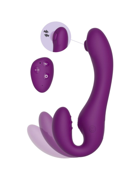 XOCOON - STRAPLESS STRAP-ON VIBRADOR 2 EN 1 CON CONTROL REMOTO MORADO