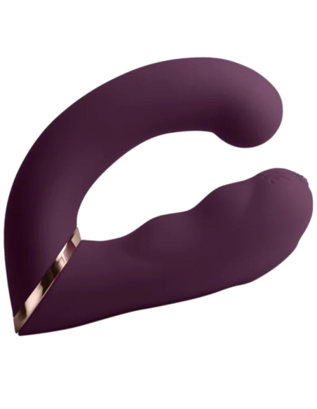 ROCKS- OFF - GEMINI VIBRADOR DUAL PUNTO G Y ESTIMULADOR CLÍTORIS MORADO