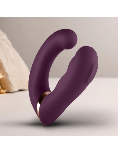 ROCKS- OFF - GEMINI VIBRADOR DUAL PUNTO G Y ESTIMULADOR CLÍTORIS MORADO