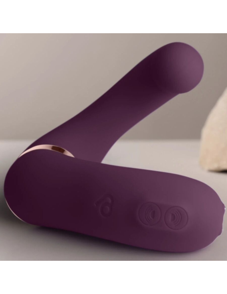 ROCKS- OFF - GEMINI VIBRADOR DUAL PUNTO G Y ESTIMULADOR CLÍTORIS MORADO