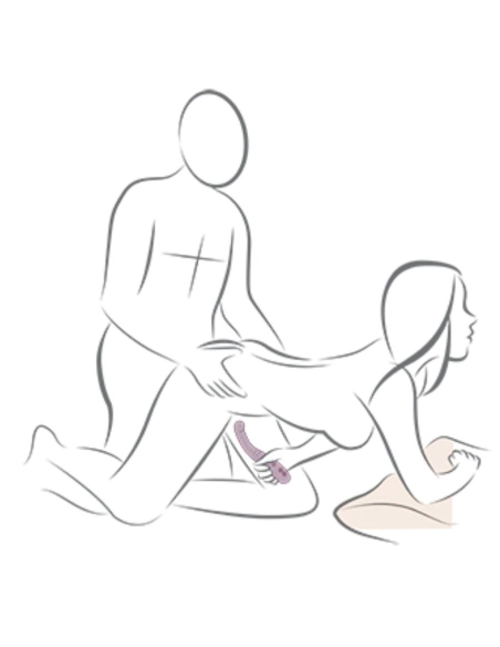 ROCKS- OFF - GEMINI VIBRADOR DUAL PUNTO G Y ESTIMULADOR CLÍTORIS MORADO