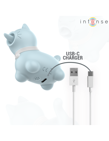 INTENSE - DUCHESS ESTIMULADOR CON LENGUA ROTATIVA 360º AZUL