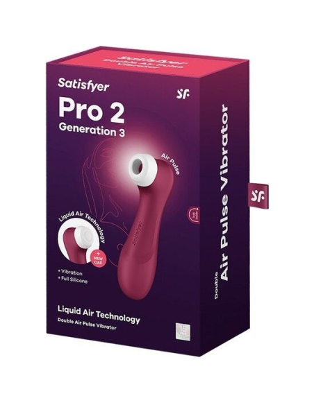SATISFYER - PRO 2 GENERACIÓN 3 LIQUID AIR TECHNOLOGY GRANATE