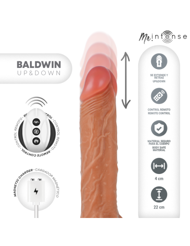 MR INTENSE - BALDWIN REALÍSTICO MULTIFUNCIÓN CON VIBRACIÓN UP AND DOWN CONTROL REMOTO 22 CM -O- 4 CM