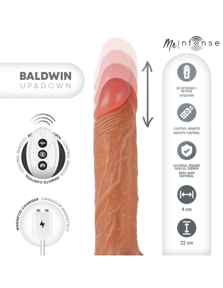 MR INTENSE - BALDWIN REALÍSTICO MULTIFUNCIÓN CON VIBRACIÓN UP AND DOWN CONTROL REMOTO 22 CM -O- 4 CM