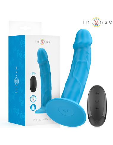 INTENSE - PHOEBE VIBRADOR REALÍSTICO 10 VIBRACIONES AZUL CONTROL REMOTO