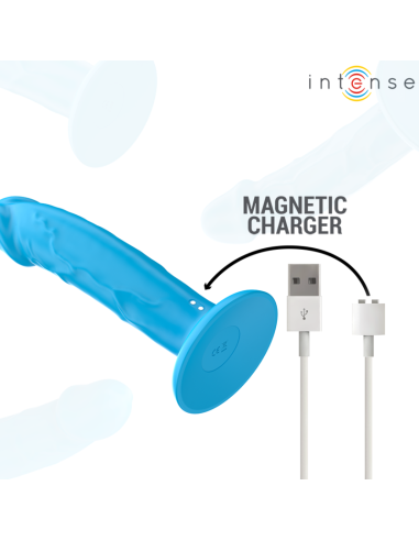 INTENSE - PHOEBE VIBRADOR REALÍSTICO 10 VIBRACIONES AZUL CONTROL REMOTO