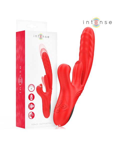 INTENSE - ROSALIA VIBRADOR MULTIFUNCIÓN 3 EN 1 ROJO