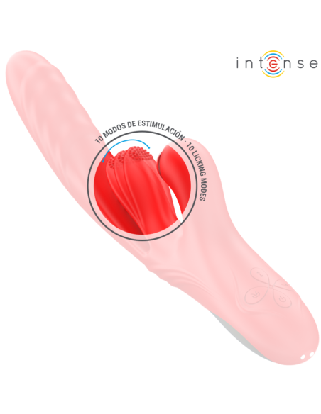 INTENSE - ROSALIA VIBRADOR MULTIFUNCIÓN 3 EN 1 ROJO