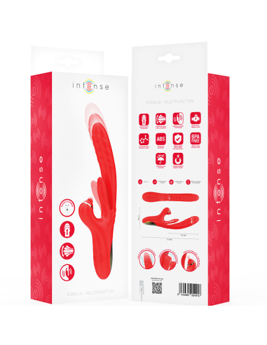 INTENSE - ROSALIA VIBRADOR MULTIFUNCIÓN 3 EN 1 ROJO