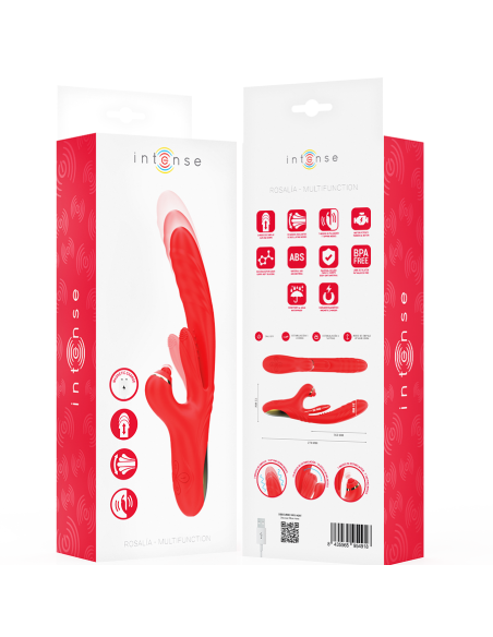 INTENSE - ROSALIA VIBRADOR MULTIFUNCIÓN 3 EN 1 ROJO