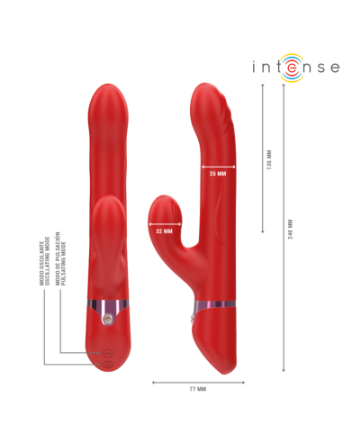 INTENSE - LELE VIBRADOR MULTIFUNCIÓN ROTATORIO and OSCILACIÓN and ESTIMULACIÓN ROJO