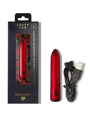 ROCKS-OFF - BALA VIBRADORA RECARGABLE ROJA