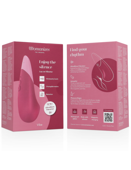 WOMANIZER - VIBE VIBRADOR LAY-ON SILENCIOSO ROSA OSCURO