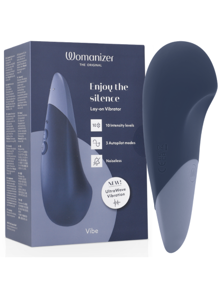WOMANIZER - VIBE VIBRADOR LAY-ON SILENCIOSO AZUL OSCURO