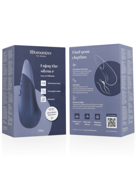 WOMANIZER - VIBE VIBRADOR LAY-ON SILENCIOSO AZUL OSCURO