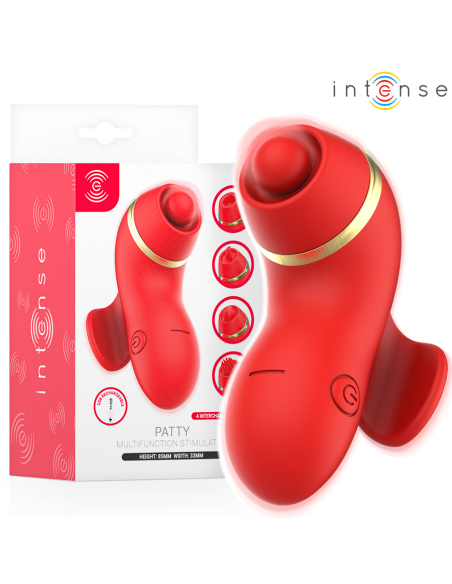 INTENSE - PATTY ESTIMULADOR CON 4 CABEZALES, SUCCIÓN, TAPPING, TICKLING Y LICKING