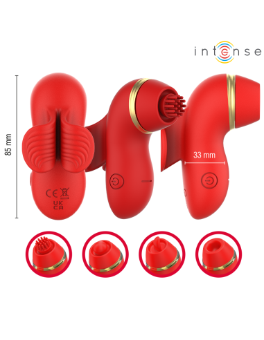 INTENSE - PATTY ESTIMULADOR CON 4 CABEZALES, SUCCIÓN, TAPPING, TICKLING Y LICKING