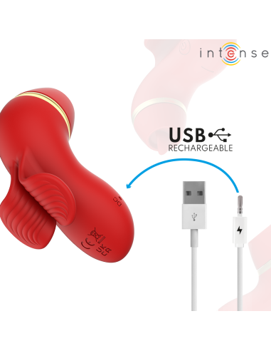 INTENSE - PATTY ESTIMULADOR CON 4 CABEZALES, SUCCIÓN, TAPPING, TICKLING Y LICKING