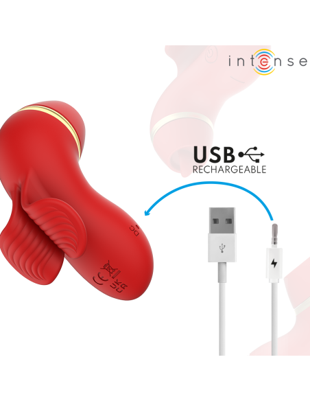 INTENSE - PATTY ESTIMULADOR CON 4 CABEZALES, SUCCIÓN, TAPPING, TICKLING Y LICKING