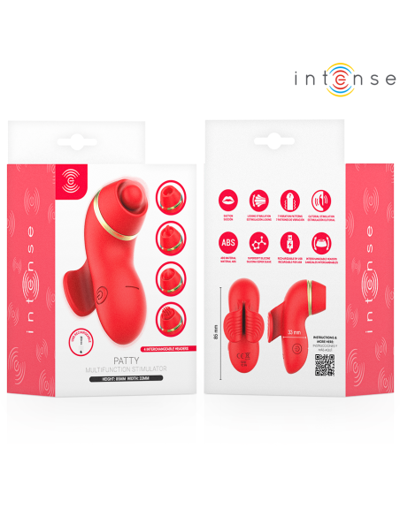 INTENSE - PATTY ESTIMULADOR CON 4 CABEZALES, SUCCIÓN, TAPPING, TICKLING Y LICKING