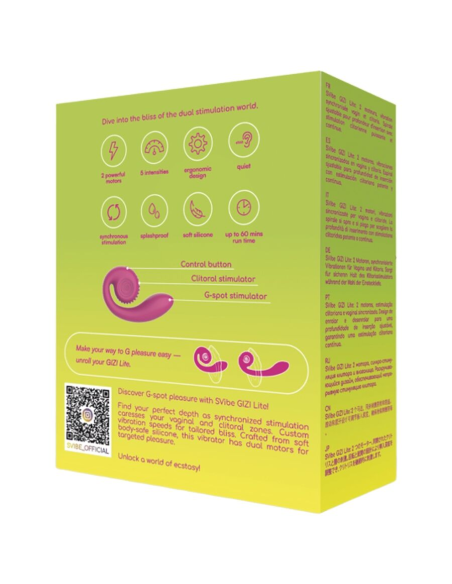 SNAIL VIBE - GIZI LITE VIBRADOR DUAL PUNTO G Y CLÍTORIS ROSA