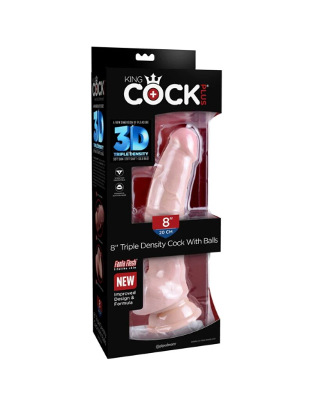 KING COCK - DILDO TRIPLE DENSIDAD 18.4 CM