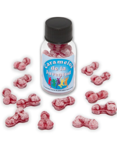 DIABLO PICANTE - 12 CARAMELOS DE LA JUVENTUD FORMA PENE FRESA-CEREZA