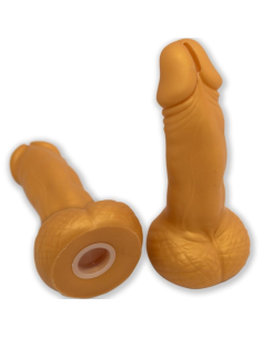 DIABLO PICANTE - HUCHA FORMA PENE 22,5 CM DORADO