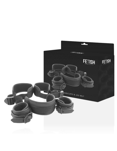 FETISH SUBMISSIVE - POSICIÓN PIERNAS ABIERTAS CON ESPOSAS CON FORRO DE NEOPRENO