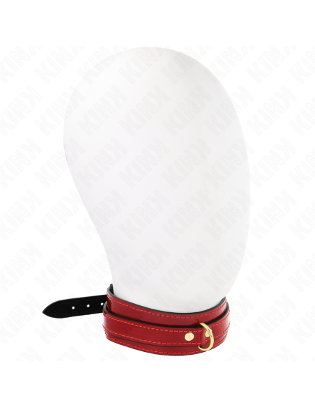KINK - COLLAR AJUSTABLE ROJO VINO DETALLES DORADOS 29-42.5 CM X 4 CM