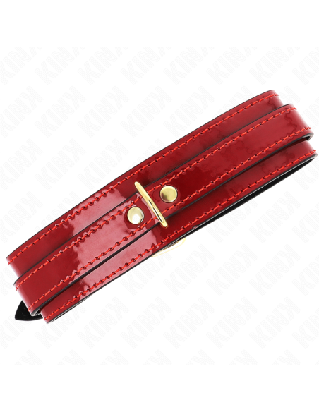 KINK - COLLAR AJUSTABLE ROJO VINO DETALLES DORADOS 29-42.5 CM X 4 CM