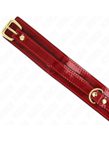 KINK - COLLAR AJUSTABLE ROJO VINO DETALLES DORADOS 29-42.5 CM X 4 CM