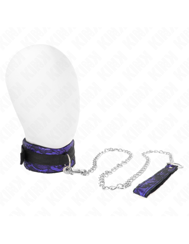 KINK - COLLAR CON CORREA 105 CM CORTO DE ENCAJE DE TERCIOPELO CON RIBETE DE NAILON 44 X 5.5 CM