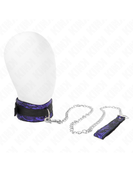 KINK - COLLAR CON CORREA 105 CM CORTO DE ENCAJE DE TERCIOPELO CON RIBETE DE NAILON 44 X 5.5 CM