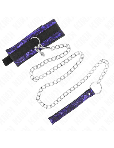 KINK - COLLAR CON CORREA 105 CM CORTO DE ENCAJE DE TERCIOPELO CON RIBETE DE NAILON 44 X 5.5 CM