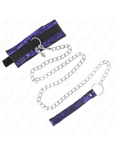 KINK - COLLAR CON CORREA 105 CM CORTO DE ENCAJE DE TERCIOPELO CON RIBETE DE NAILON 44 X 5.5 CM