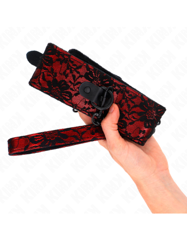 KINK - COLLAR CON CORREA 105 CM DE ENCAJE CON CINTURÓN DE CUERO REAL 44 X 5.5 CM