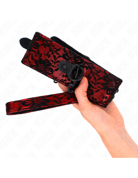 KINK - COLLAR CON CORREA 105 CM DE ENCAJE CON CINTURÓN DE CUERO REAL 44 X 5.5 CM