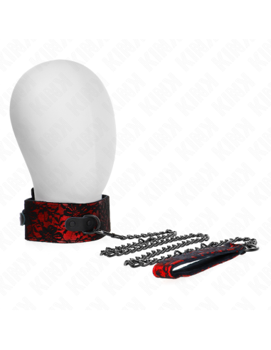 KINK - COLLAR CON CORREA 105 CM DE ENCAJE CON CINTURÓN DE CUERO REAL 44 X 5.5 CM