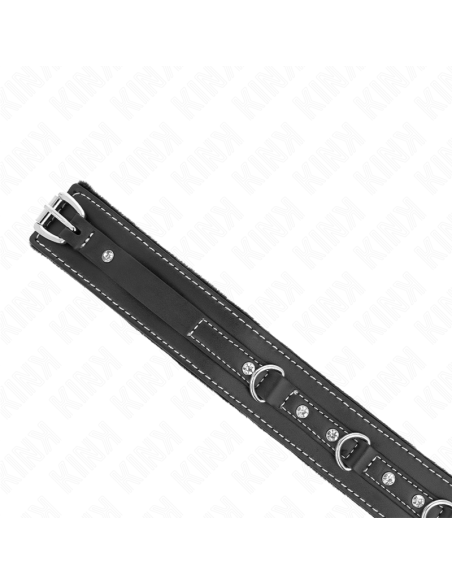 KINK - COLLAR CON CORREA 105 CM DE PIEL DE PVC REMACHE DE DIAMANTES DE IMITACIÓN 41.5 X 4 CM