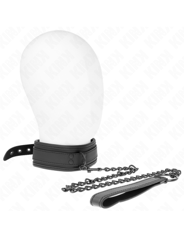 KINK - COLLAR CON CORREA 78 CM BONDAGE DE NEOPRENO MODELO 1 AJUSTABLE 37.5 X 49.5 CM