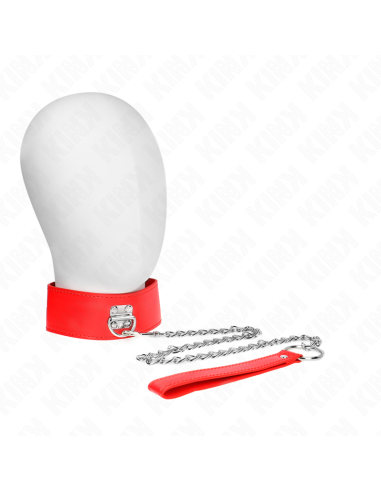 KINK - COLLAR CON CORREA 65 CM ANCHO ROJO AJUSTABLE 33.5-41 CM X 5 CM
