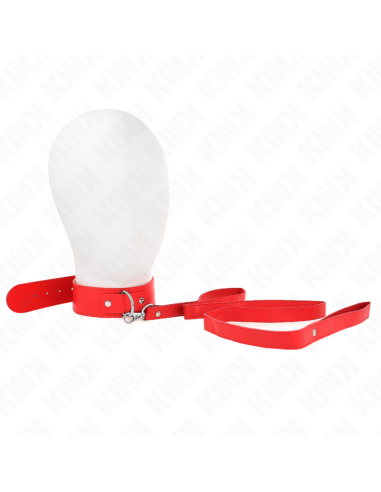 KINK - COLLAR CON CORREA 116 CM FINO ROJO AJUSTABLE 32-50 CM X 8 CM