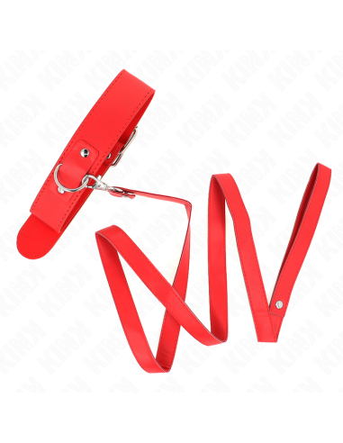 KINK - COLLAR CON CORREA 116 CM FINO ROJO AJUSTABLE 32-50 CM X 8 CM