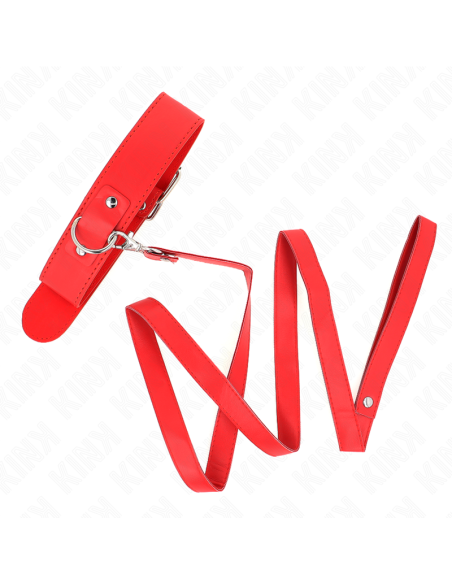 KINK - COLLAR CON CORREA 116 CM FINO ROJO AJUSTABLE 32-50 CM X 8 CM
