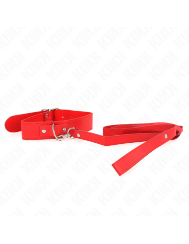 KINK - COLLAR CON CORREA 116 CM FINO ROJO AJUSTABLE 32-50 CM X 8 CM