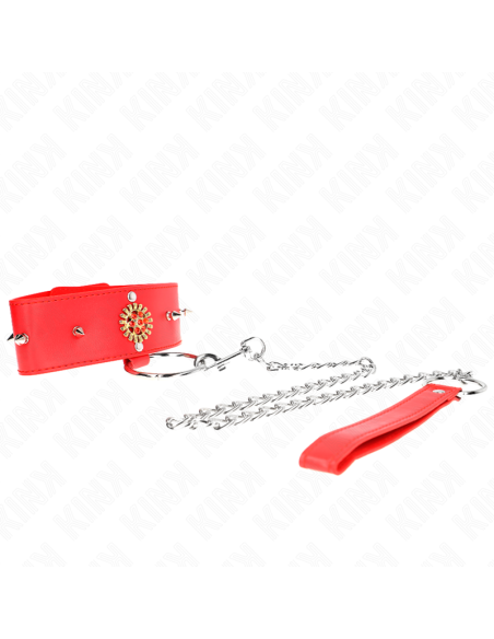 KINK - COLLAR CON CORREA 65 CM CUELLO DE DIAMANTES ROJO AJUSTABLE 35-51 CM X 7 CM