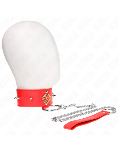 KINK - COLLAR CON CORREA 65 CM CUELLO DE DIAMANTES ROJO AJUSTABLE 35-51 CM X 7 CM